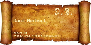 Dani Norbert névjegykártya
